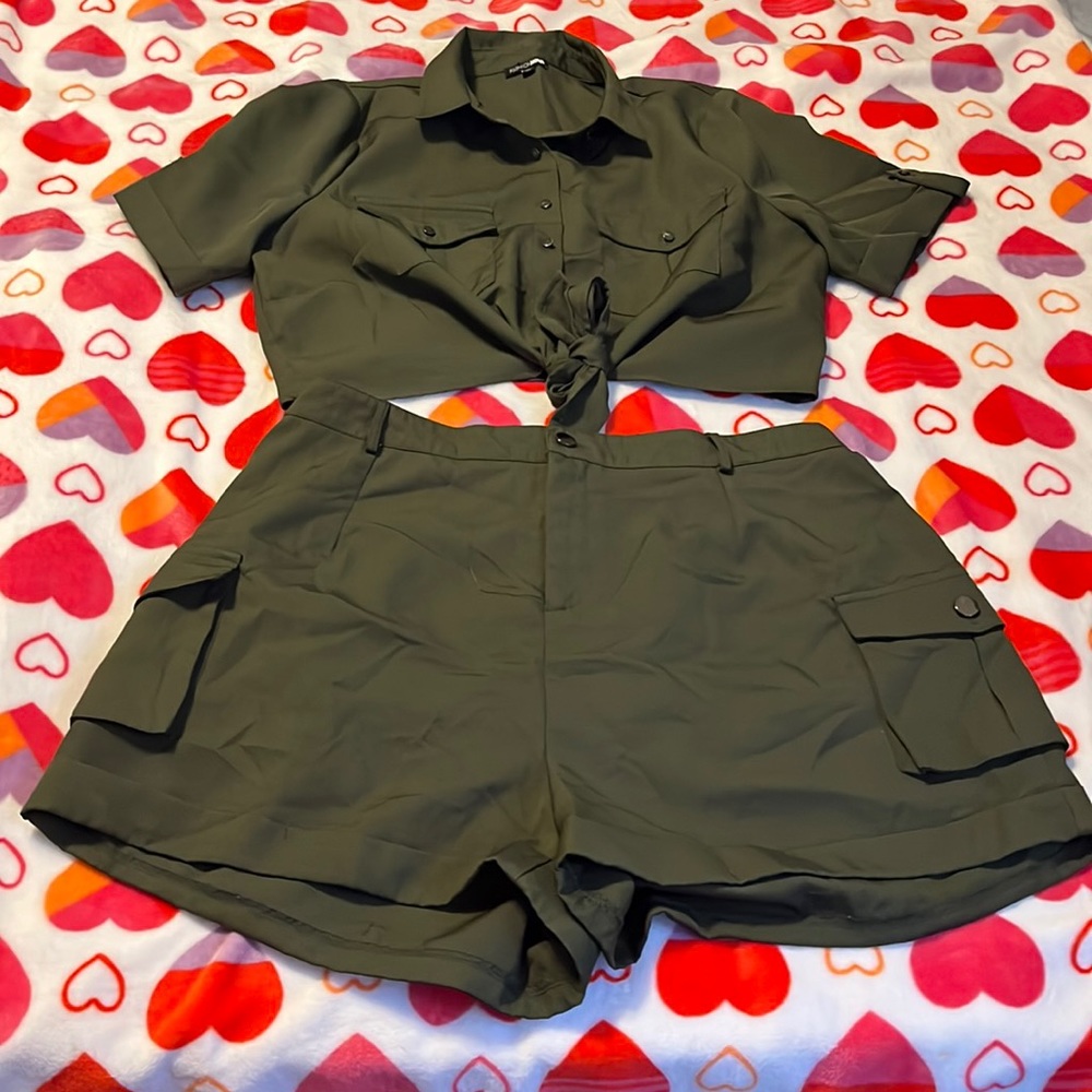 Army Green Short Set. The Shorts Run A Bit Big.